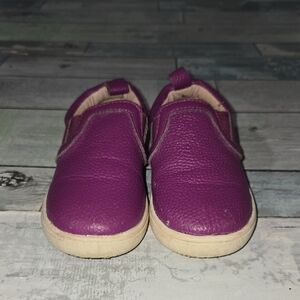 Monkey Feet Purple Leather Slip On Shoes Size 2-3 Year